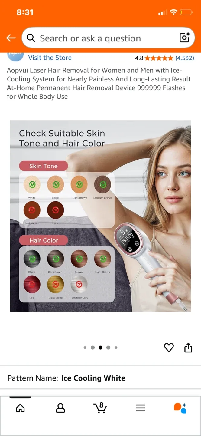 Ice Cooling Laser Hair Removal - New in Box image indicator(7)