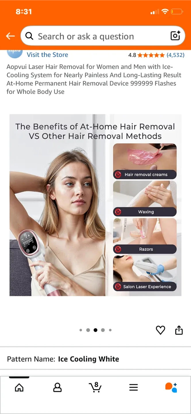 Ice Cooling Laser Hair Removal - New in Box image indicator(8)