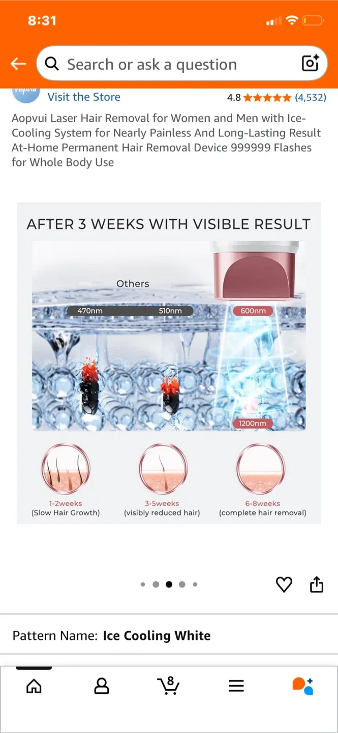 Ice Cooling Laser Hair Removal - New in Box image indicator(10)