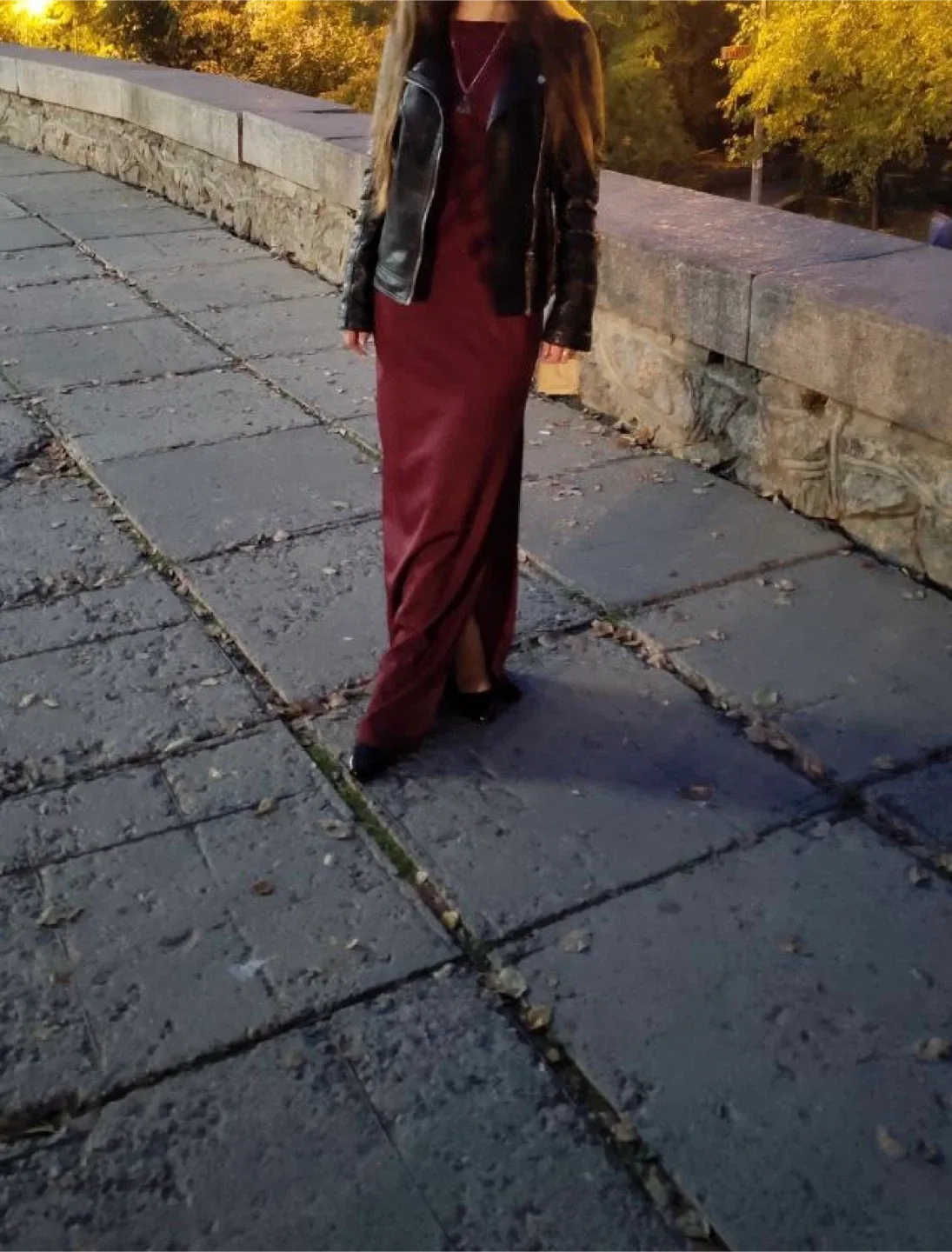 Burgundy Long Sleeve Dress