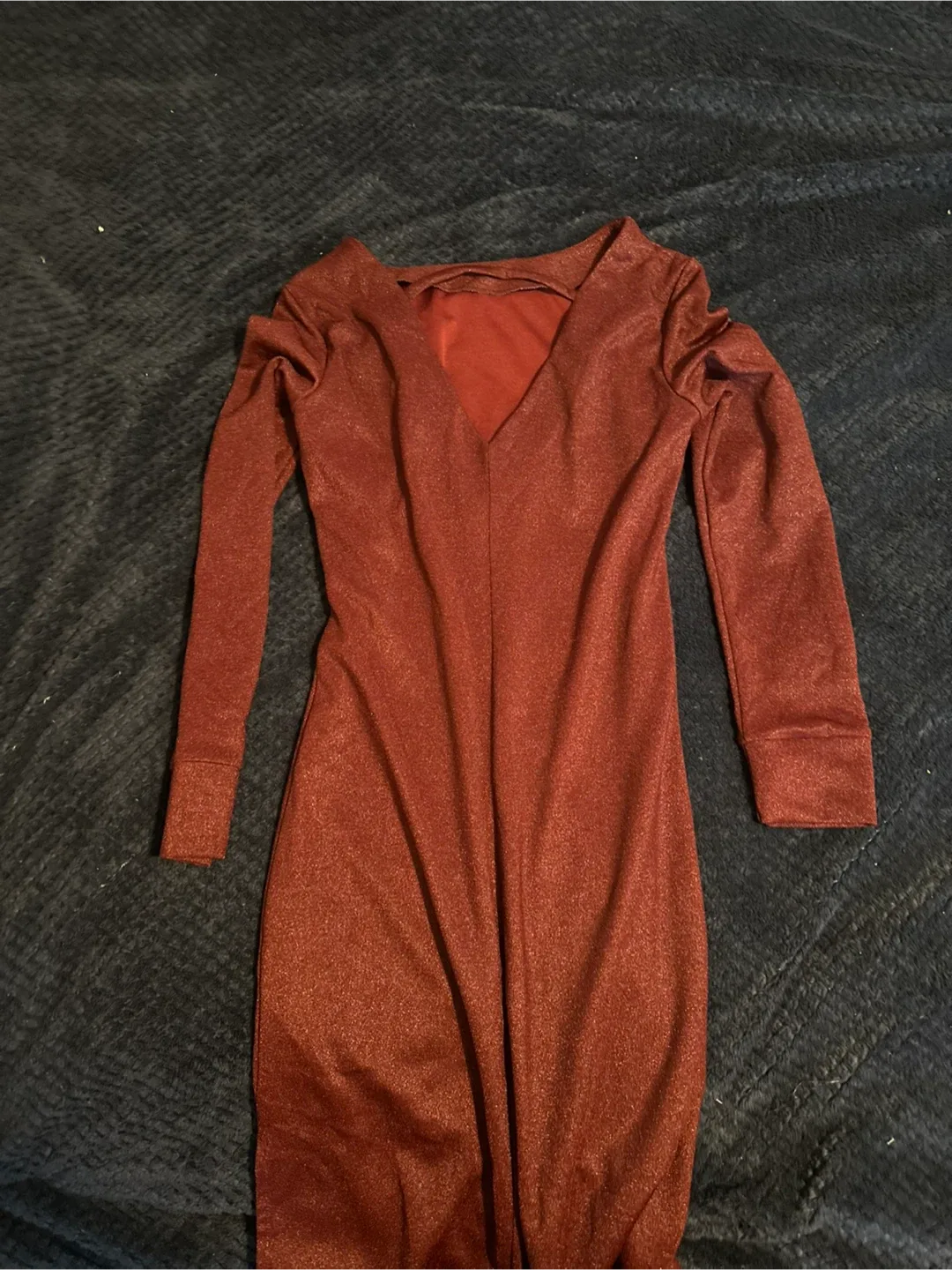 Burgundy Long Sleeve Dress image indicator(4)