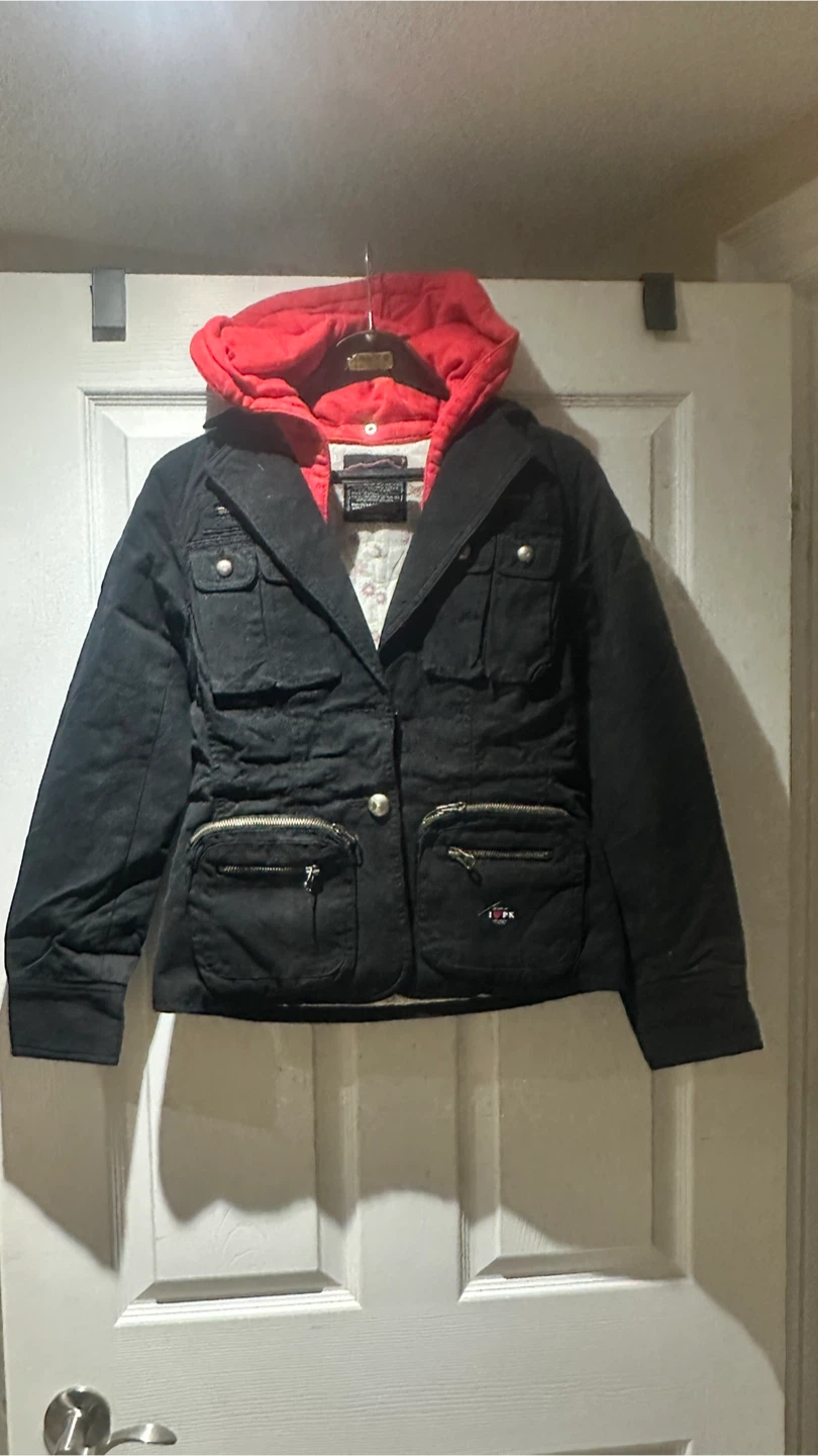 Black hooded jacket
