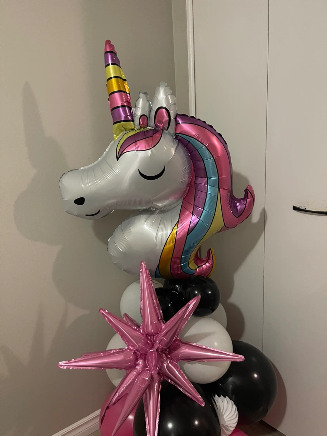 Unicorn & Number 3 Balloon Bouquet - photo 4