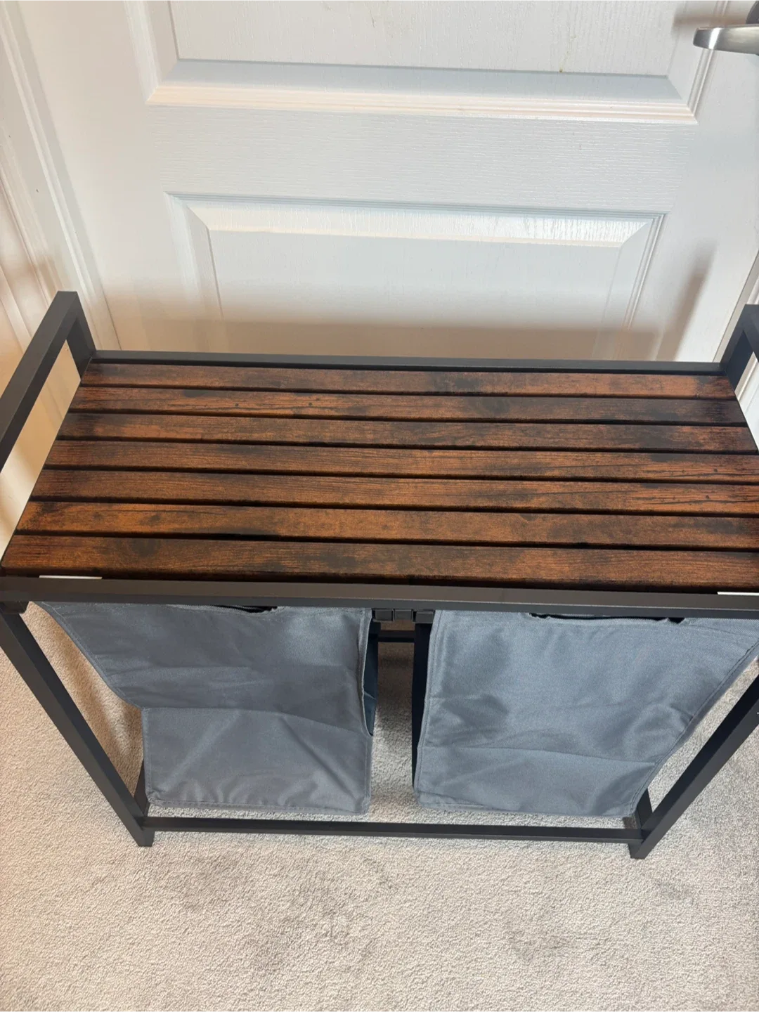 Double Laundry Hamper Sorter- Grey and white image indicator(6)