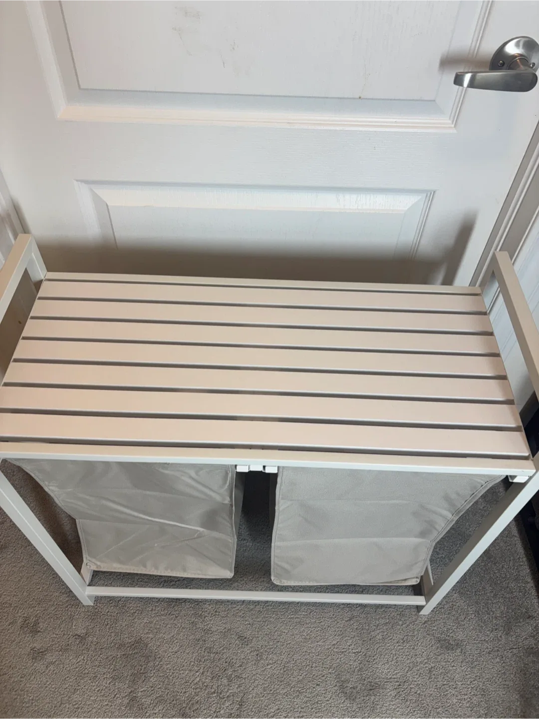 Double Laundry Hamper Sorter- Grey and white image indicator(7)