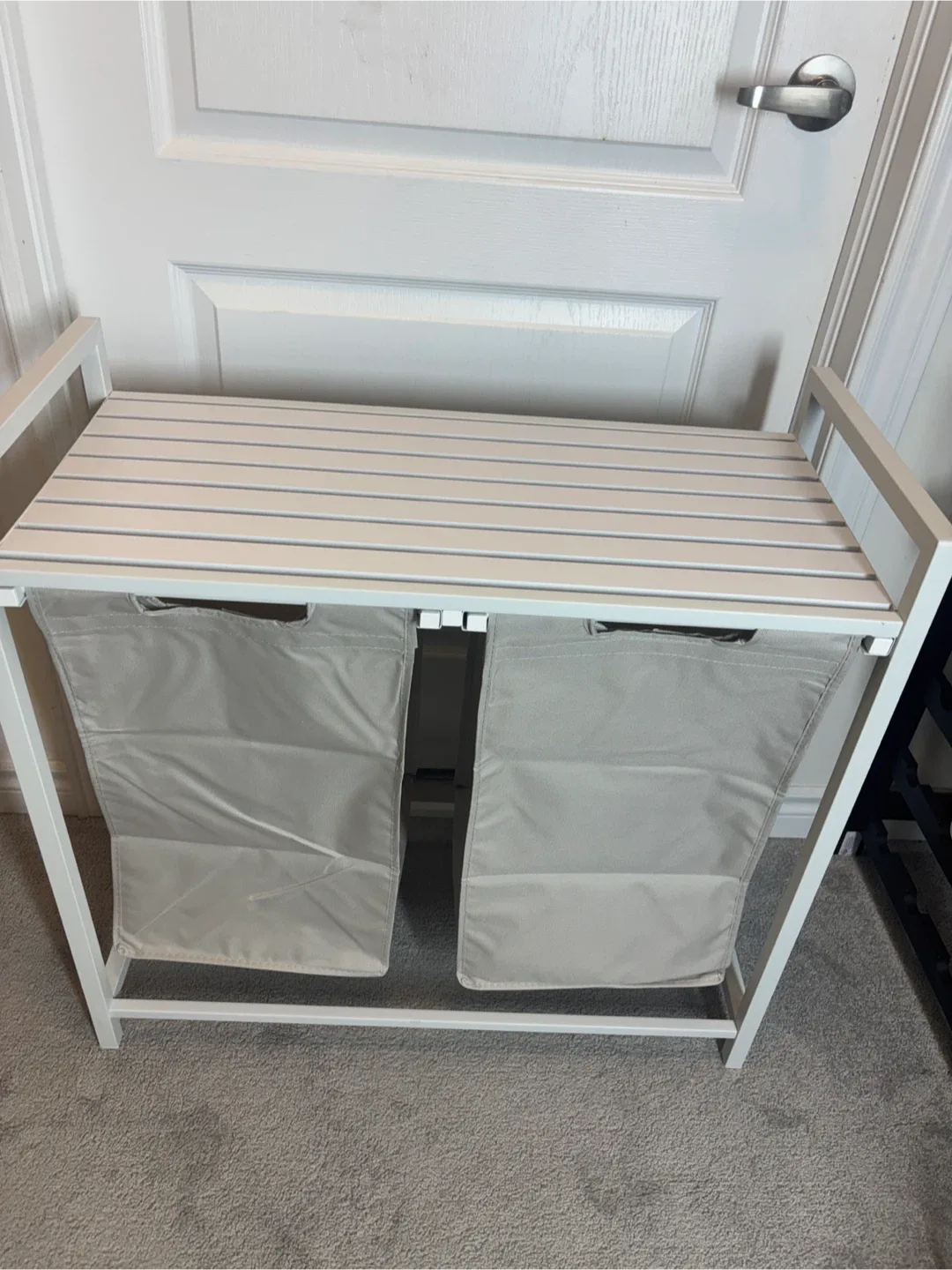 Double Laundry Hamper Sorter- Grey and white image indicator(8)