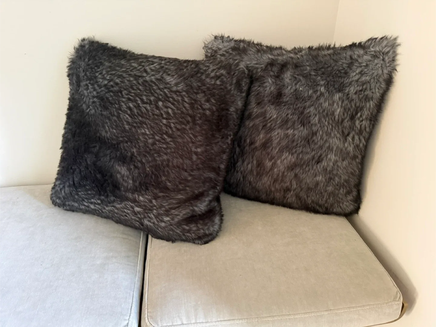 Two fur pillows $10 for both