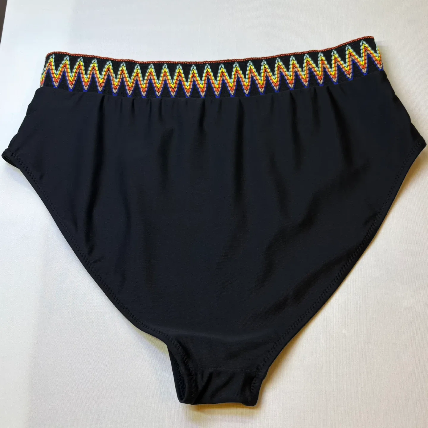 Factme Black High Rise Bikini Swimsuit Bottoms Colorful Trim XXL image indicator(3)