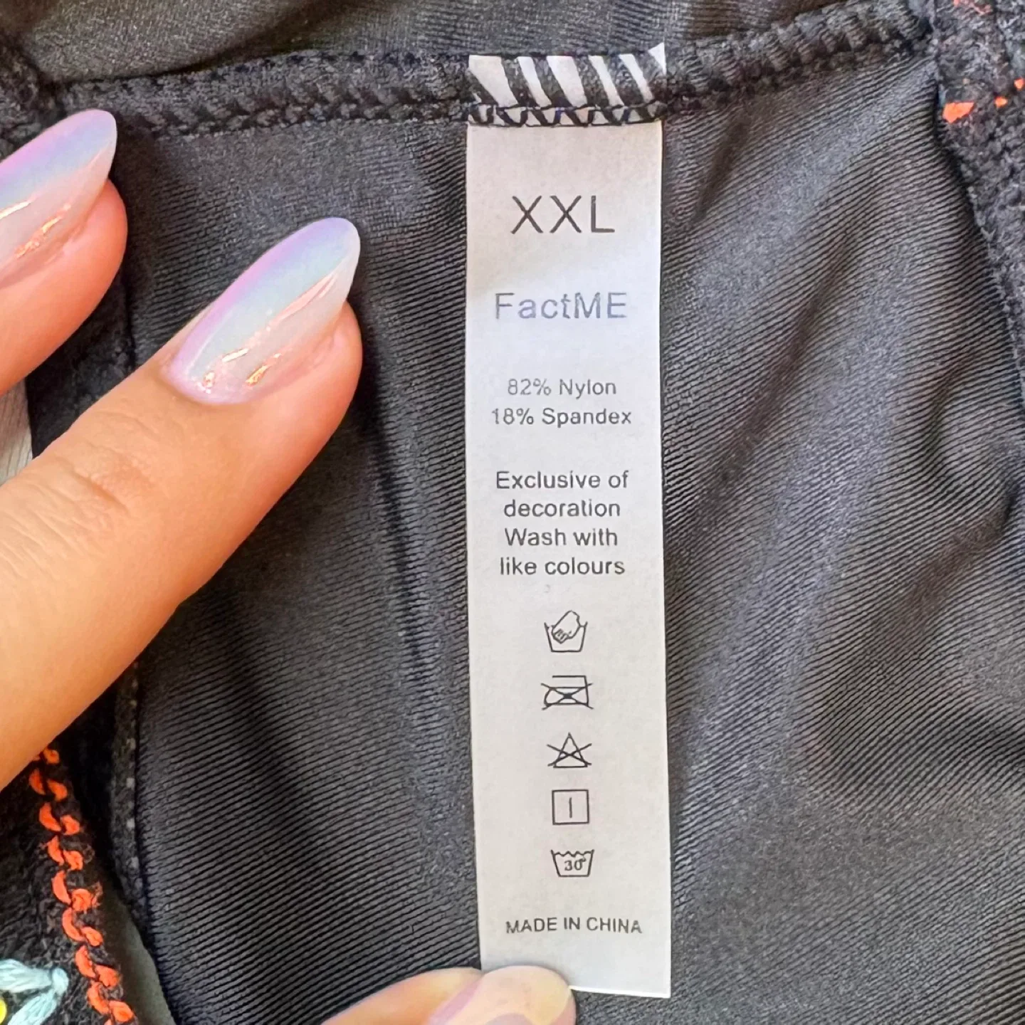 Factme Black High Rise Bikini Swimsuit Bottoms Colorful Trim XXL image indicator(4)