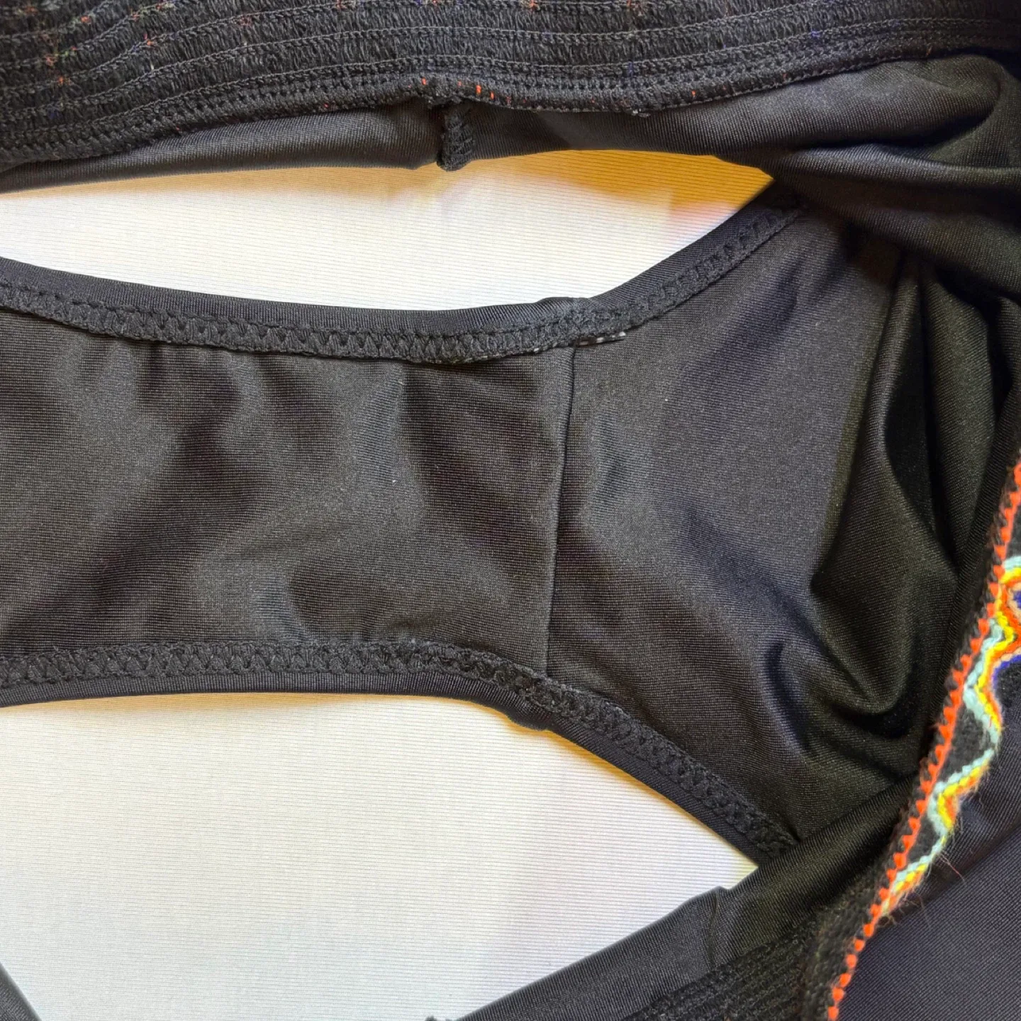 Factme Black High Rise Bikini Swimsuit Bottoms Colorful Trim XXL image indicator(5)