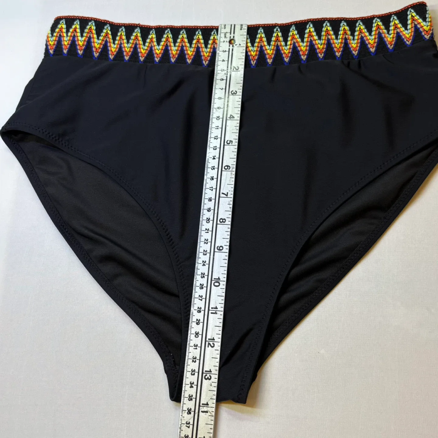Factme Black High Rise Bikini Swimsuit Bottoms Colorful Trim XXL image indicator(7)