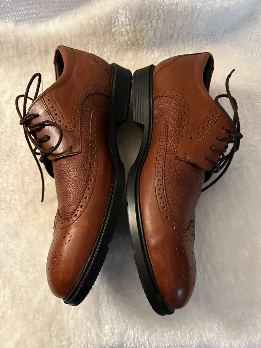 Brown Leather Wingtip Dress Leather Shoes Men Size 10 - photo 5