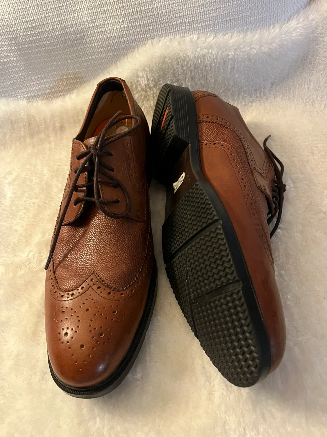Brown Leather Wingtip Dress Leather Shoes Men Size 10