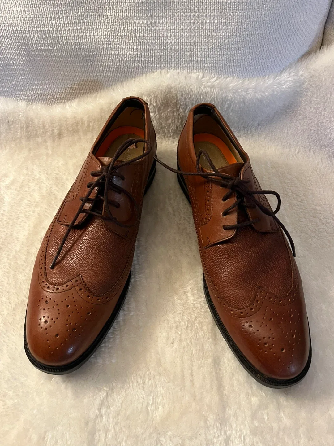 Brown Leather Wingtip Dress Leather Shoes Men Size 10 image indicator(4)
