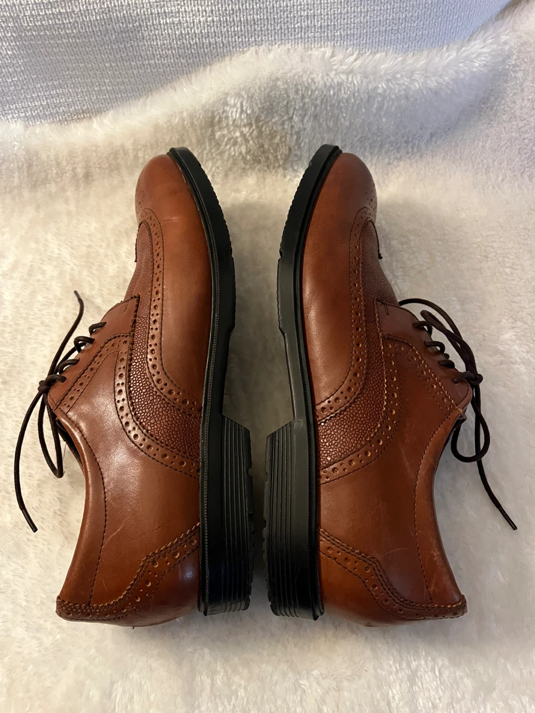 Brown Leather Wingtip Dress Leather Shoes Men Size 10 - photo 2