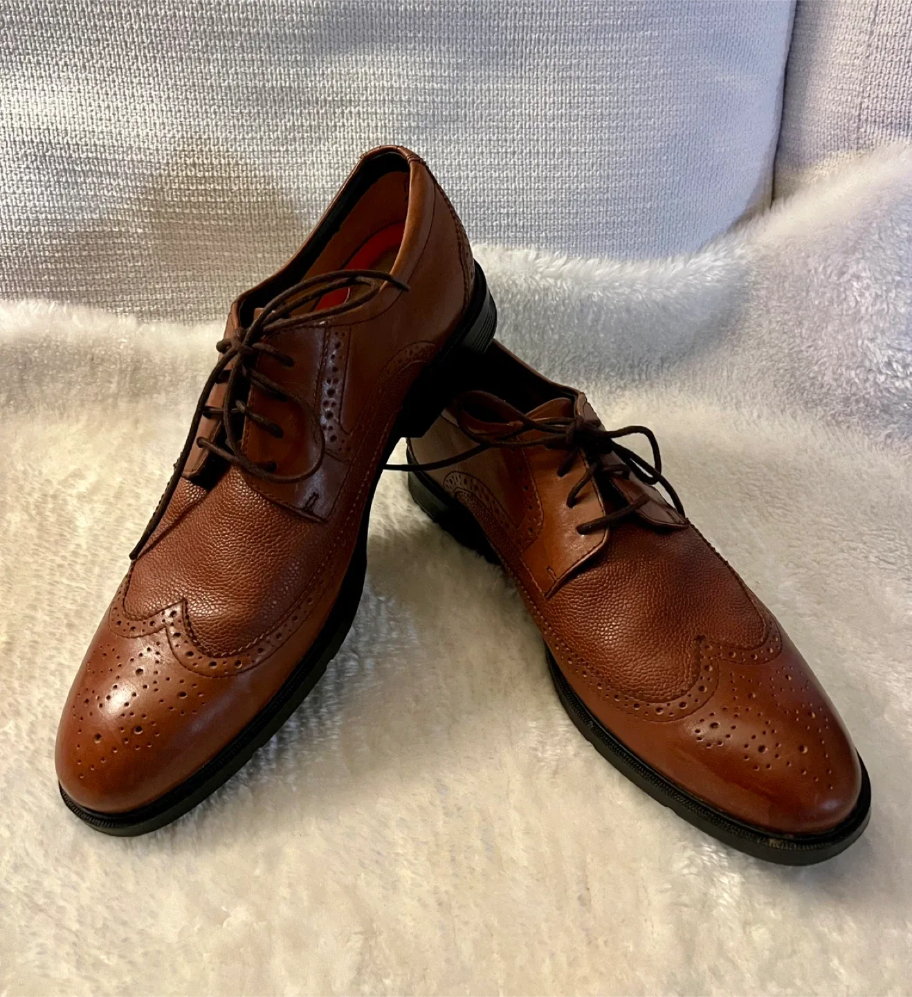 Brown Leather Wingtip Dress Leather Shoes Men Size 10 image indicator(3)