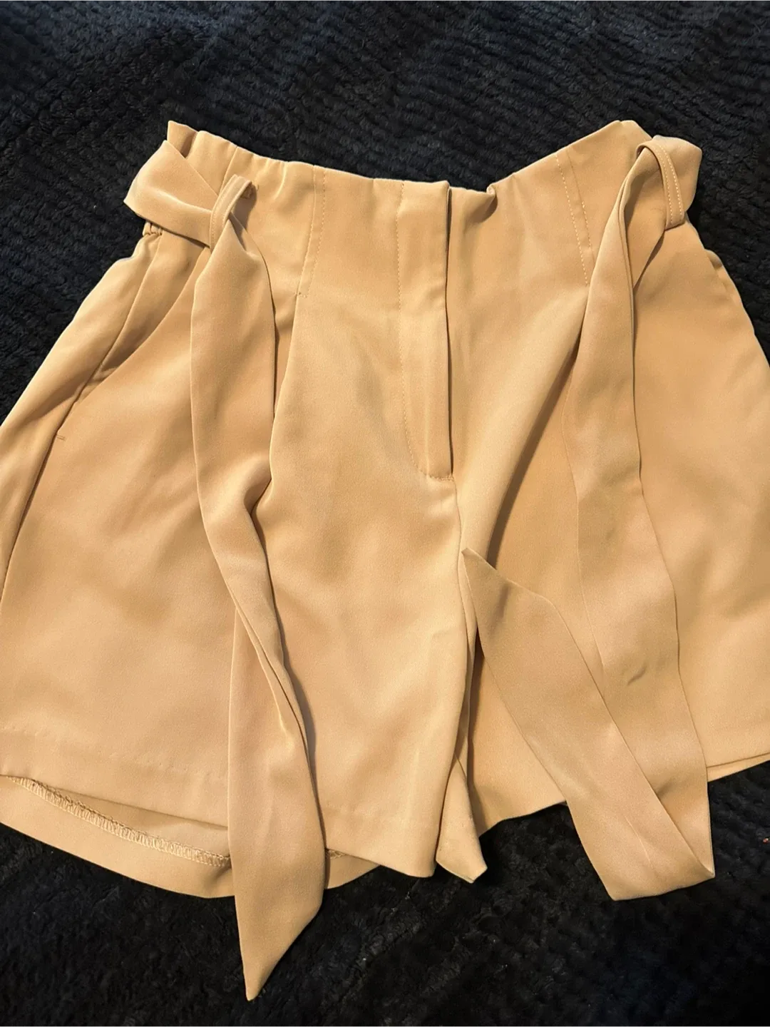 Tan Belted Shorts