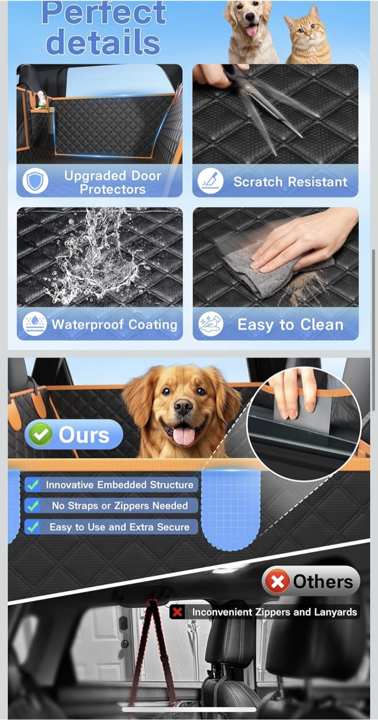 Dog Back Seat Cover - Black - photo 4