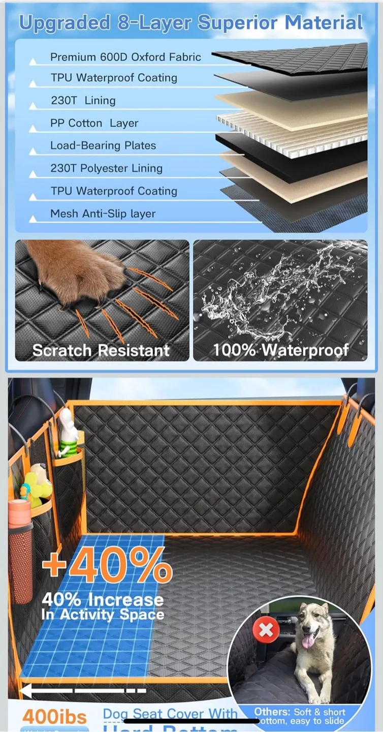 Dog Back Seat Cover - Black image indicator(3)