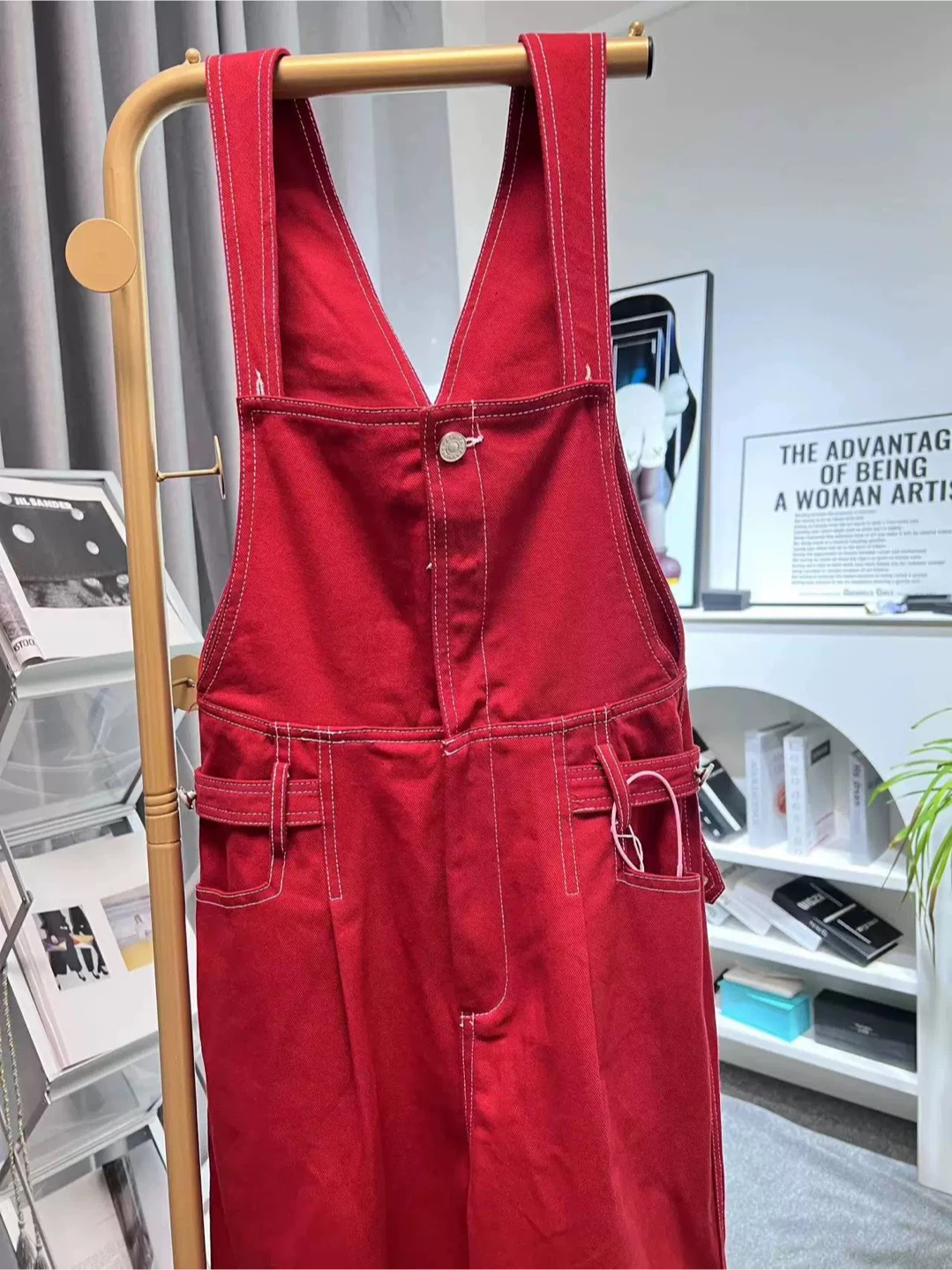 Red Denim Overalls size S - photo 3