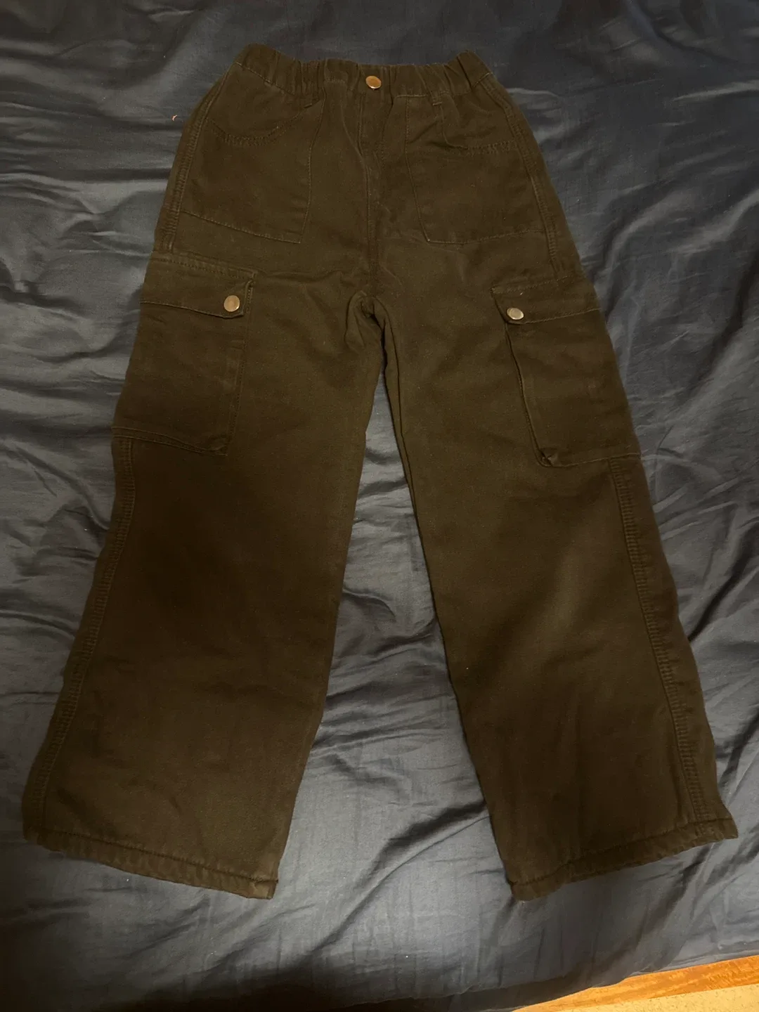 Girls' Black Cargo Pants 140cm