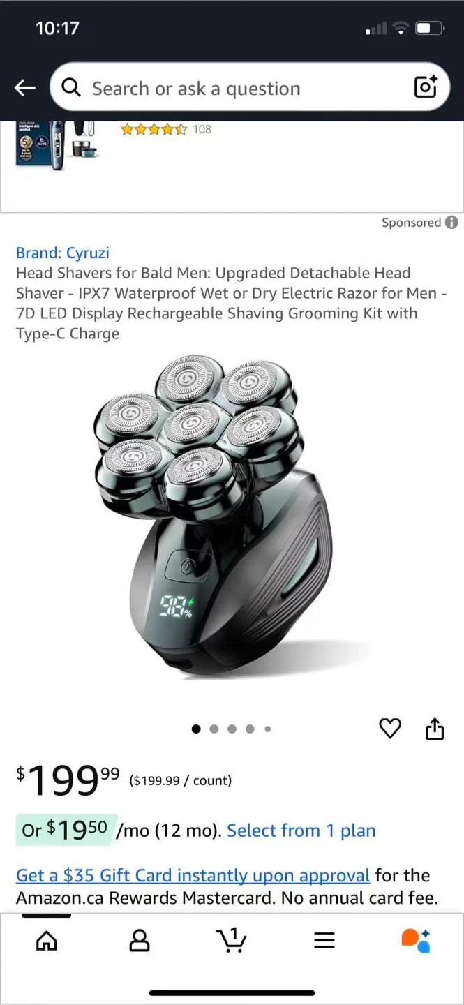 Cyrzi Head Shaver for Bald Men - 7D Rechargeable