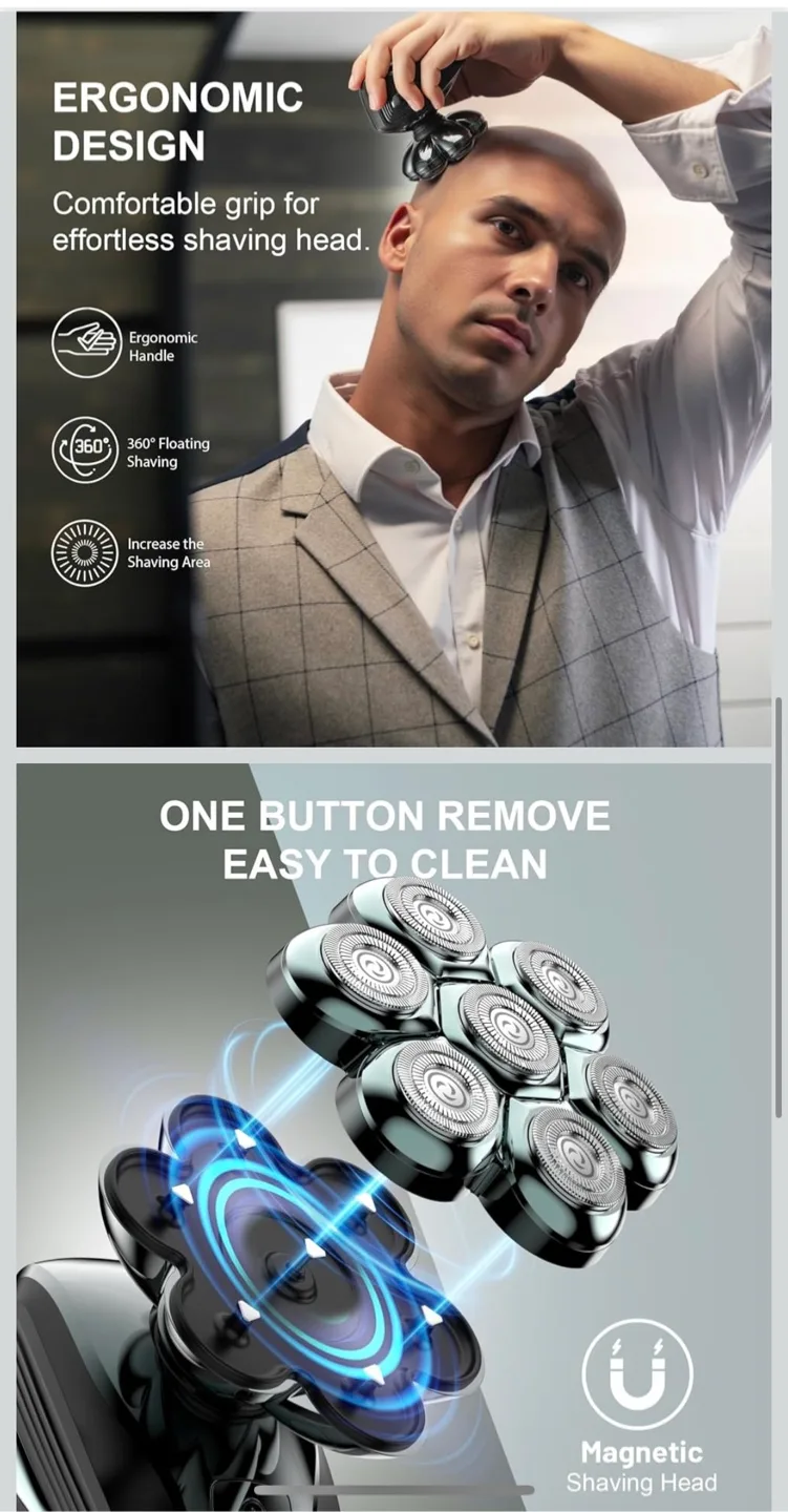 Cyrzi Head Shaver for Bald Men - 7D Rechargeable image indicator(4)