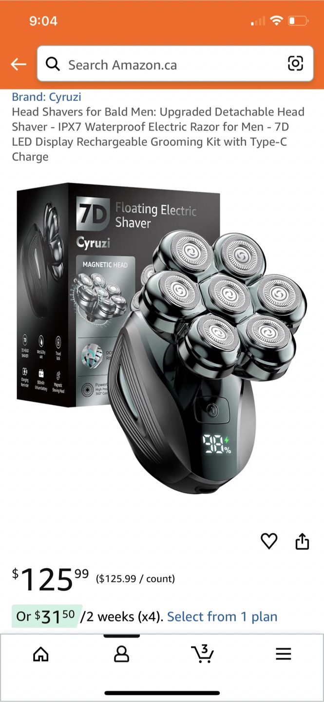 Cyrzi Head Shaver for Bald Men - 7D Rechargeable - photo 2