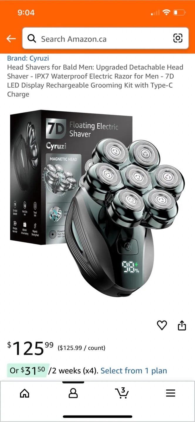 Cyrzi Head Shaver for Bald Men - 7D Rechargeable image indicator(2)