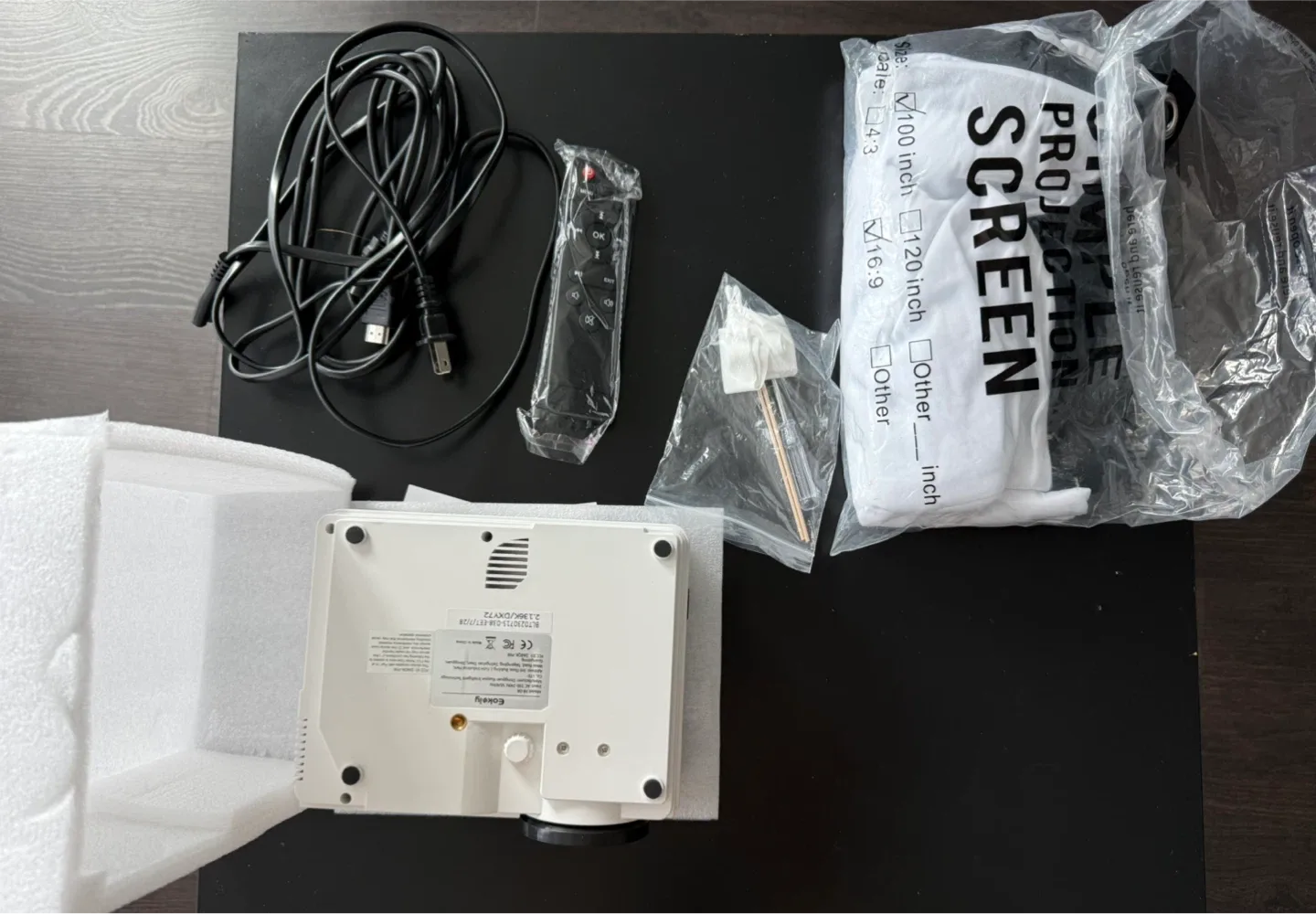 Home Theater LED Projector + Projection Screen image indicator(2)