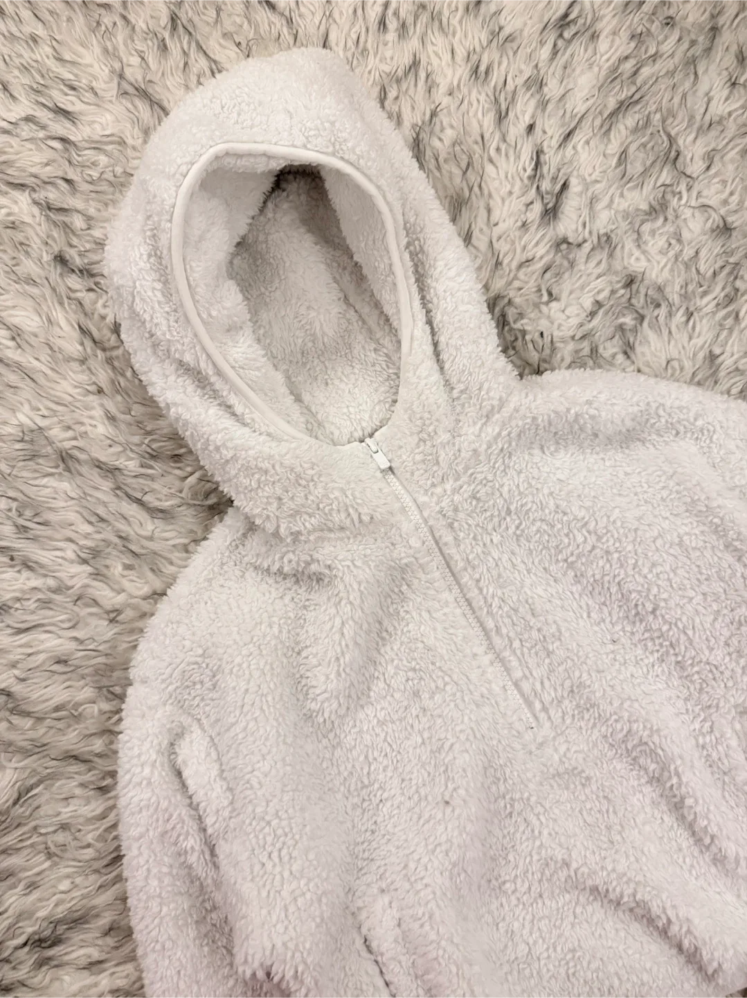 Sunday Best Fuzzy Zip Sweater - White image indicator(2)