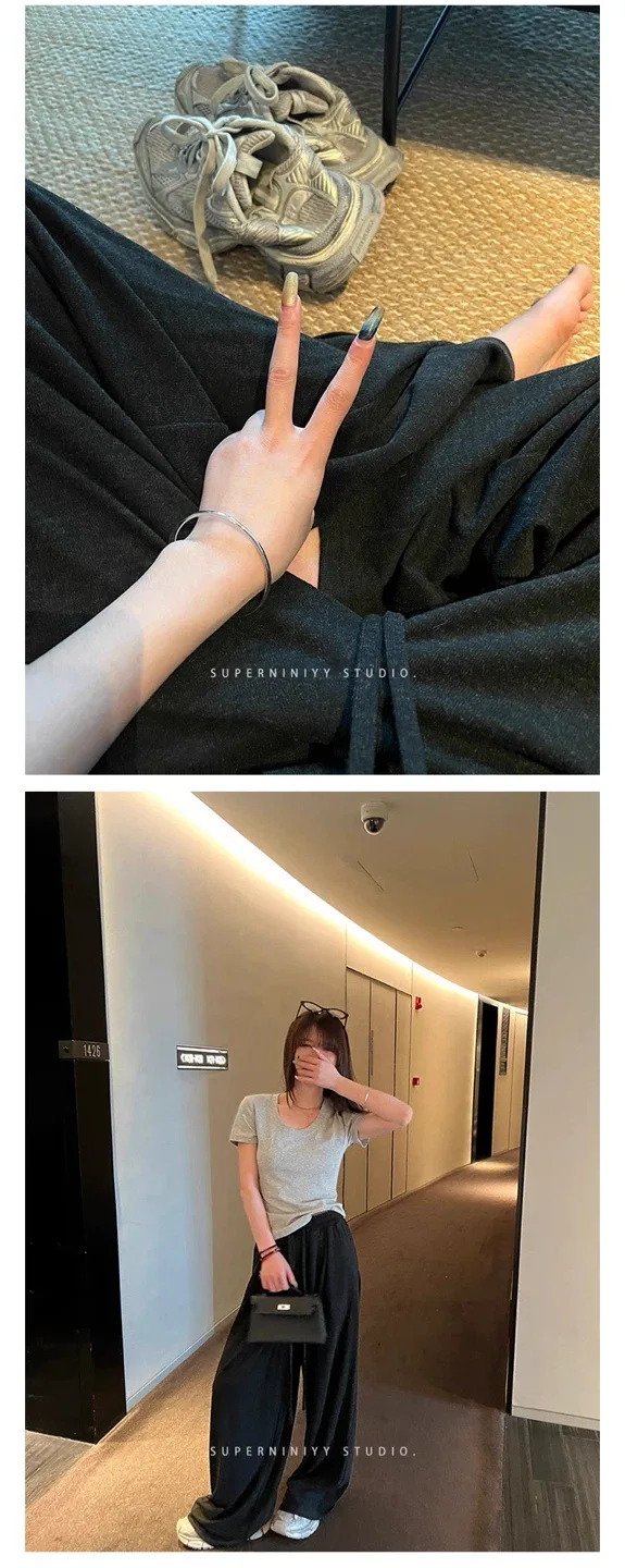 Wide Leg Lounge Pants - Charcoal Grey image indicator(2)