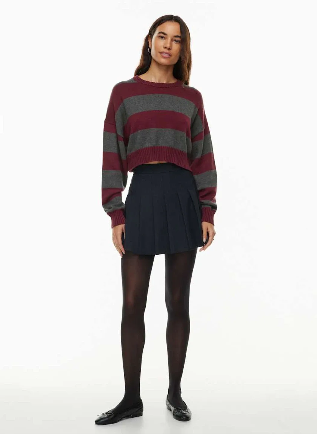 Sunday Best ‘Peggy’ Cropped Sweater - Spcd Brgd / H Charcoal image indicator(5)
