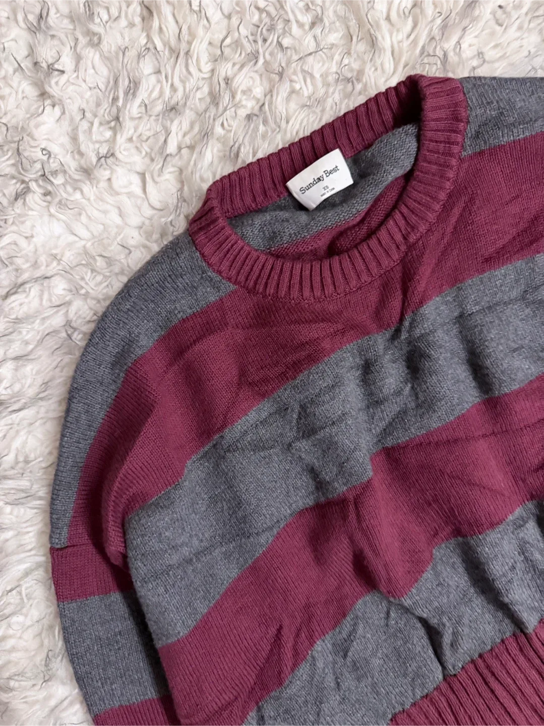 Sunday Best ‘Peggy’ Cropped Sweater - Spcd Brgd / H Charcoal image indicator(2)