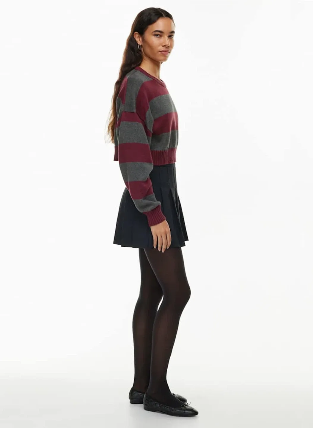 Sunday Best ‘Peggy’ Cropped Sweater - Spcd Brgd / H Charcoal image indicator(7)