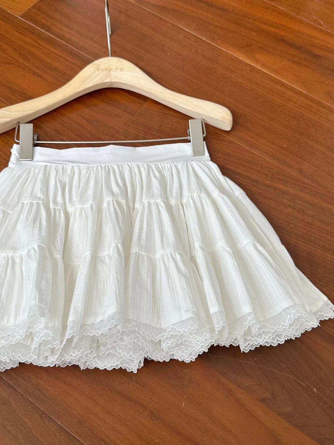 White Tiered Skirt with safety shorts image indicator(3)