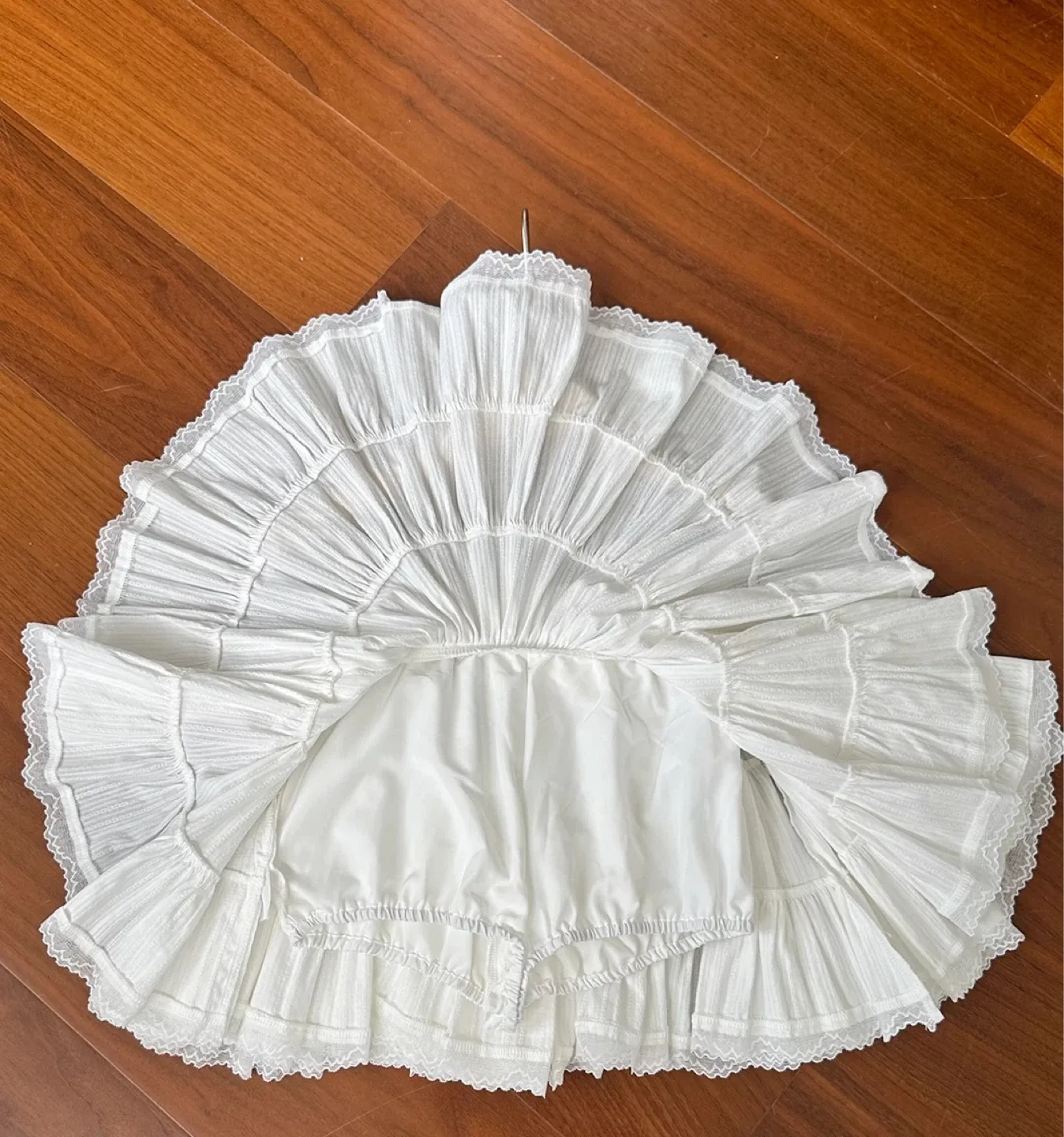 White Tiered Skirt with safety shorts image indicator(4)