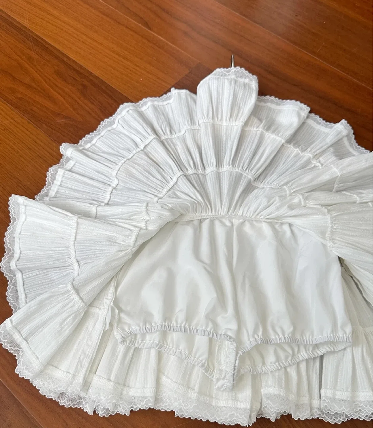 White Tiered Skirt with safety shorts image indicator(5)