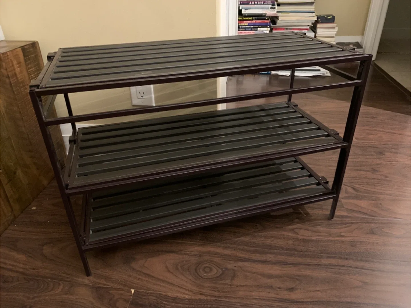 Brown Metal Shoe Rack - Foldable