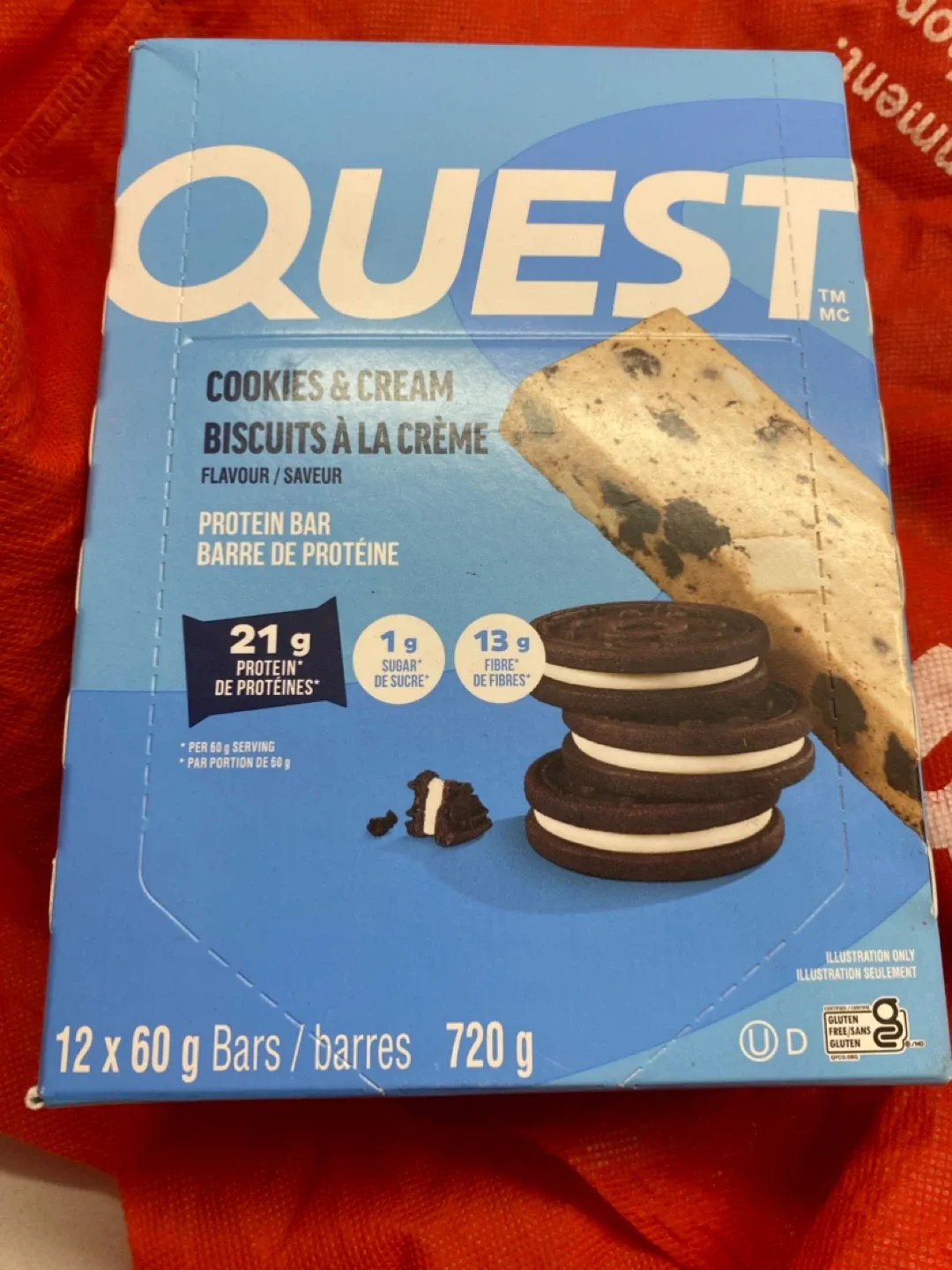 Quest Cookies & Cream Protein Bars (12)
