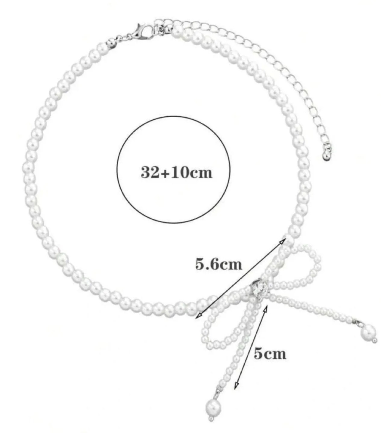 Elegant Pearl Bow Necklace image indicator(3)
