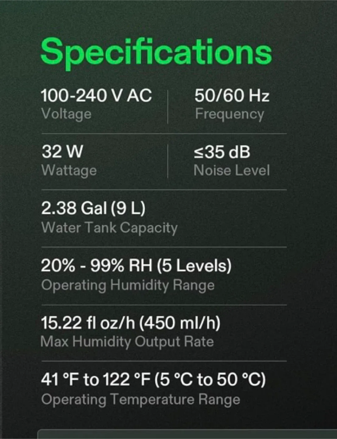 New VIVOSUN AeroStream H09 Intelligent Wi-Fi Humidifier 9L image indicator(2)