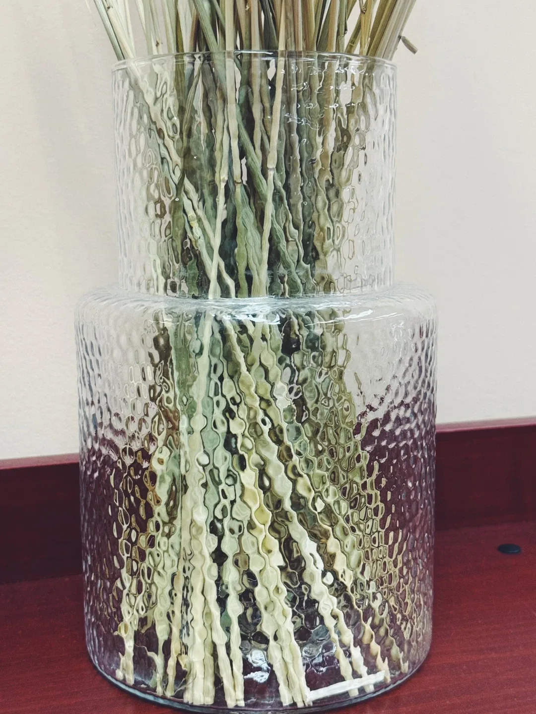 Glass Vase with Textured Design