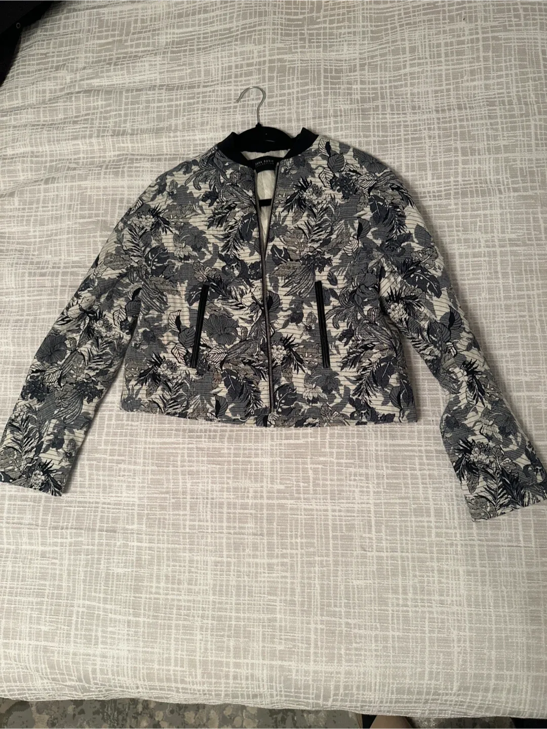 Zara Basic Floral Bomber Jacket