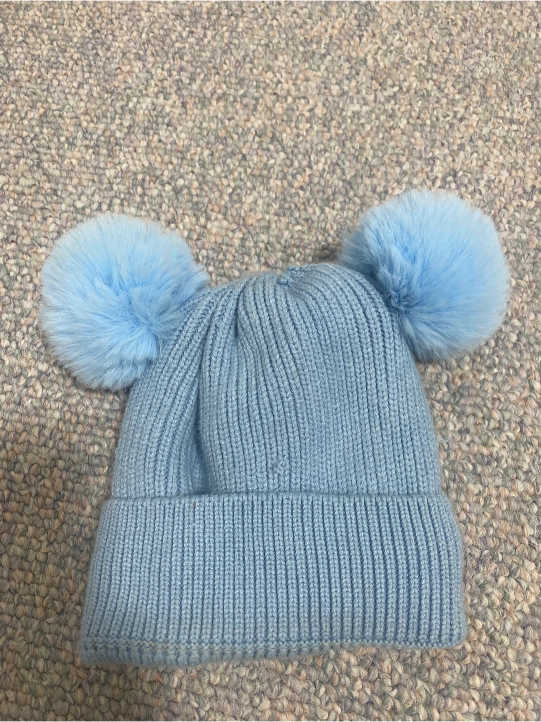 Blue Pom Pom Beanie