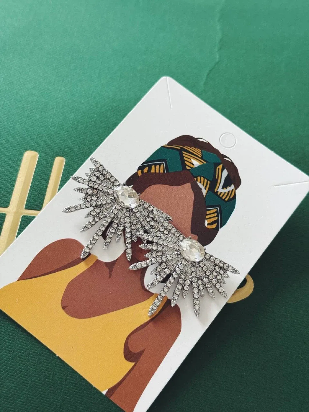 Silver Crystal Starburst Earrings