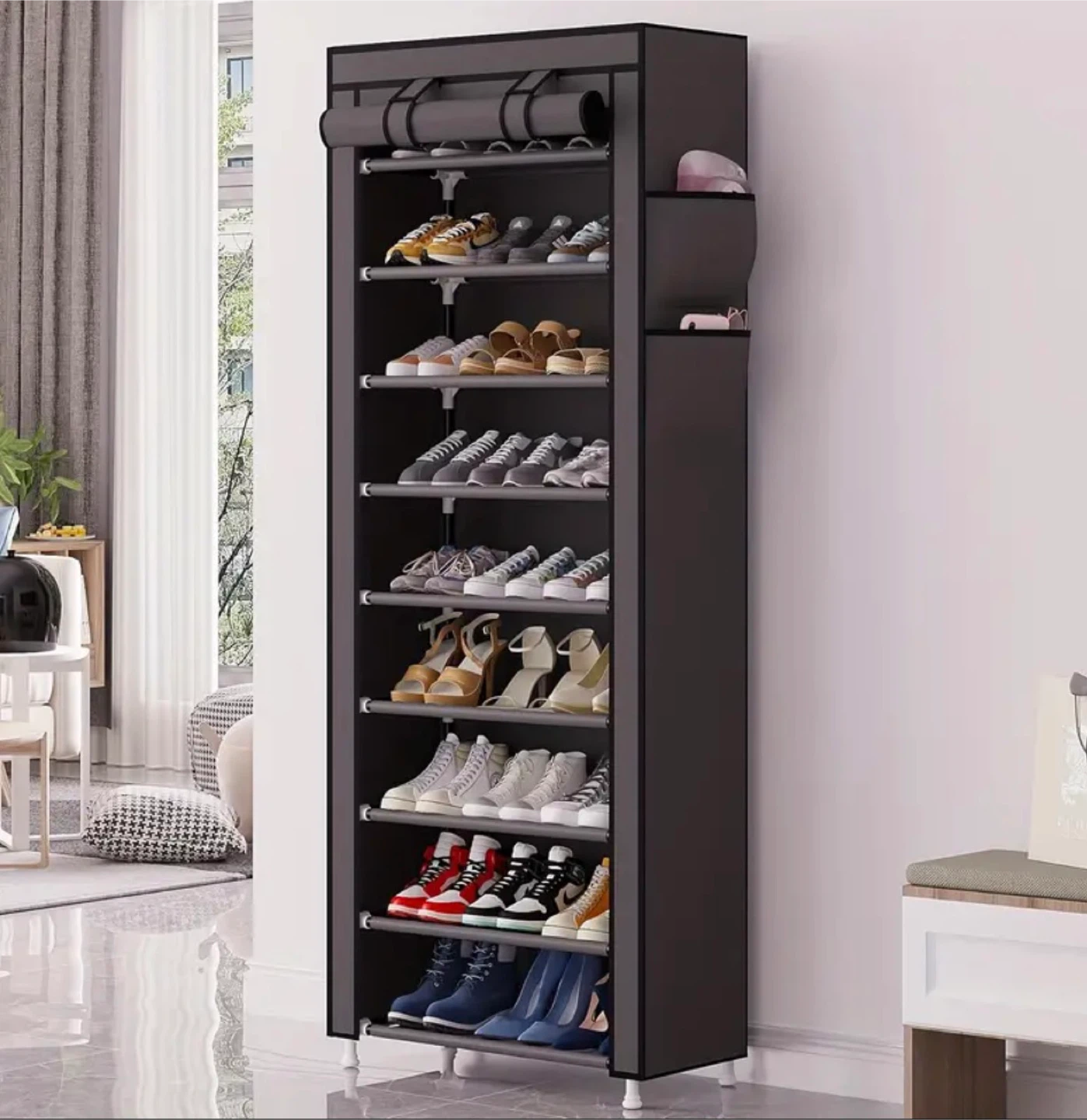 10 layer Shoe Rack with Cover (Brand new in box)