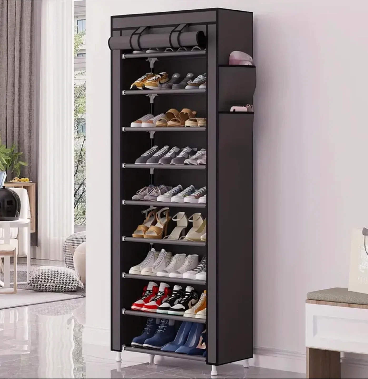 10 layer Shoe Rack with Cover (Brand new in box)