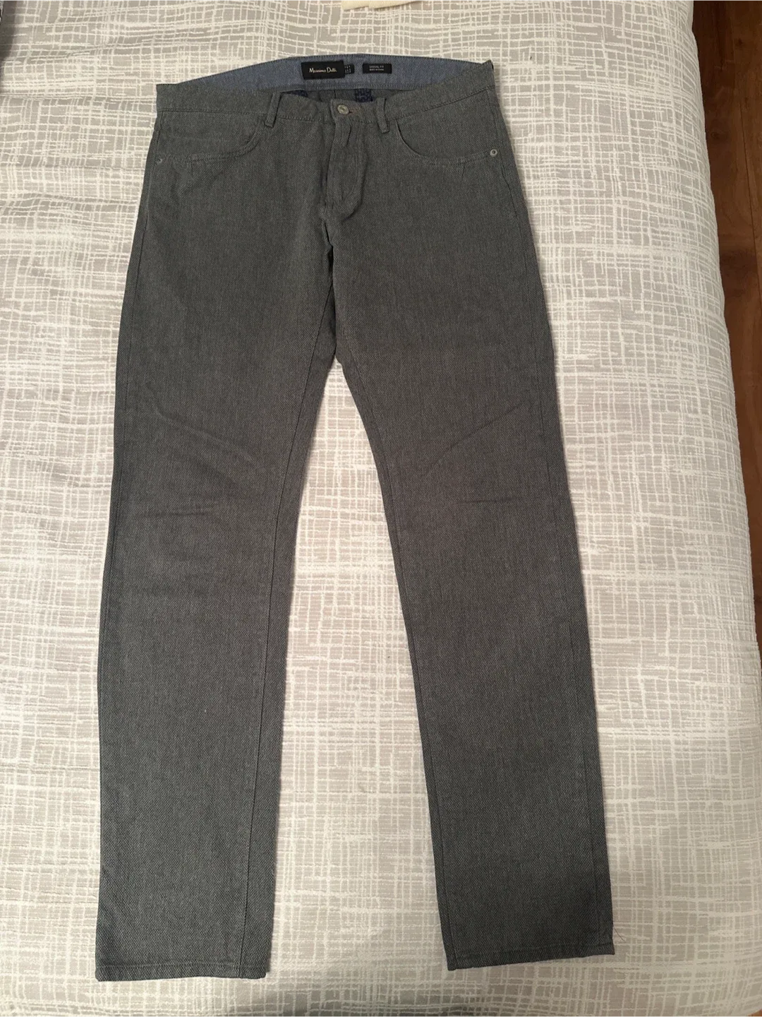 Massimo Dutti Men's Grey Casual Fit Pants - Size 32