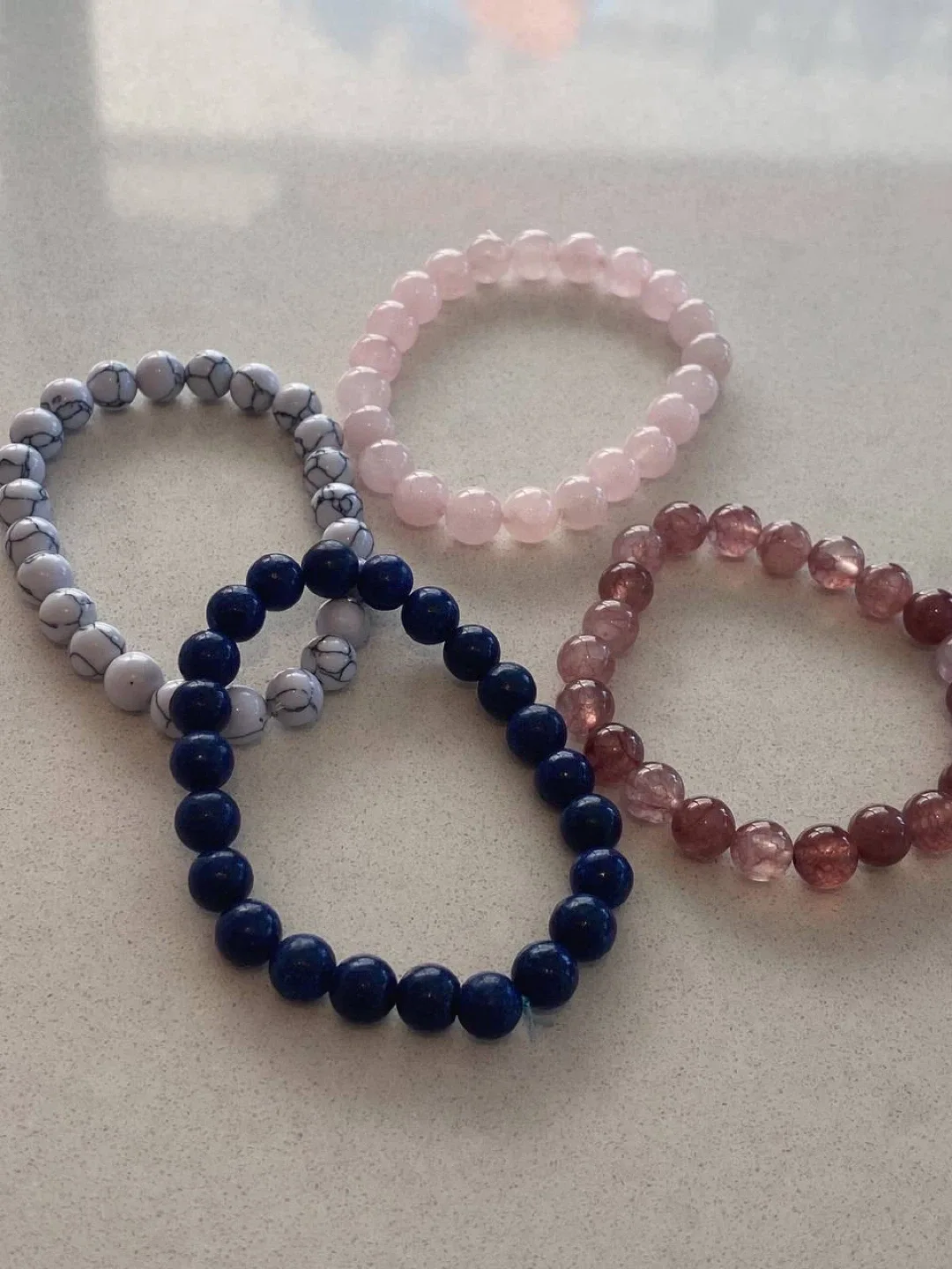 Crystal bracelet quartz/lazuli/howlite , 4 for $20 image indicator(2)